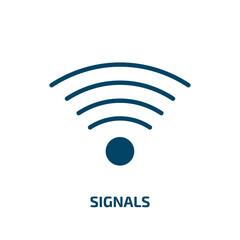 Poster - signals icon from user interface collection. Filled signals, signal, antenna glyph icons isolated on white background. Black vector signals sign, symbol for web design and mobile apps