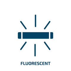 Poster - fluorescent icon from user interface collection. Filled fluorescent, idea, bright glyph icons isolated on white background. Black vector fluorescent sign, symbol for web design and mobile apps
