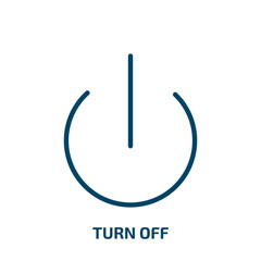 Poster - turn off icon from user interface collection. Filled turn off, computer, turn glyph icons isolated on white background. Black vector turn off sign, symbol for web design and mobile apps
