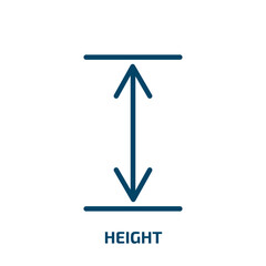 Poster - height icon from user interface collection. Filled height, 1, measurement glyph icons isolated on white background. Black vector height sign, symbol for web design and mobile apps
