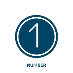 Poster - number icon from user interface collection. Filled number, collection, business glyph icons isolated on white background. Black vector number sign, symbol for web design and mobile apps