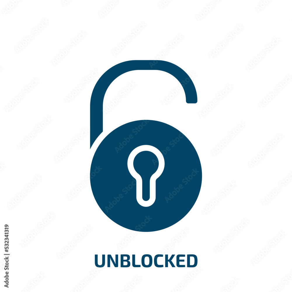 unblocked icon from user interface collection. Filled unblocked ...