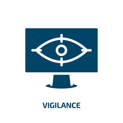 Poster - vigilance icon from user interface collection. Filled vigilance, danger, safety glyph icons isolated on white background. Black vector vigilance sign, symbol for web design and mobile apps