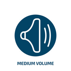 Poster - medium volume icon from user interface collection. Filled medium volume, sound, volume glyph icons isolated on white background. Black vector medium volume sign, symbol for web design and mobile apps