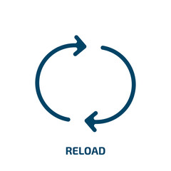 Poster - reload icon from user interface collection. Filled reload, arrow, refresh glyph icons isolated on white background. Black vector reload sign, symbol for web design and mobile apps