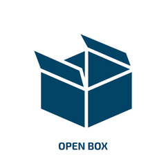 Poster - open box icon from user interface collection. Filled open box, box, cardboard glyph icons isolated on white background. Black vector open box sign, symbol for web design and mobile apps