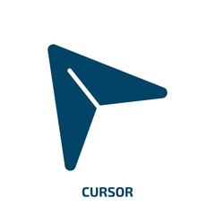 Poster - cursor icon from user interface collection. Filled cursor, arrow, interface glyph icons isolated on white background. Black vector cursor sign, symbol for web design and mobile apps