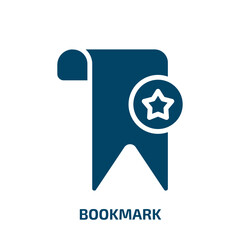 Poster - bookmark icon from user interface collection. Filled bookmark, book, information glyph icons isolated on white background. Black vector bookmark sign, symbol for web design and mobile apps