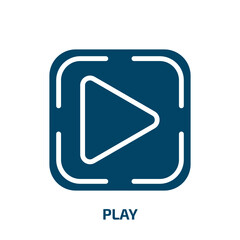 Poster - play icon from user interface collection. Filled play, media, interface glyph icons isolated on white background. Black vector play sign, symbol for web design and mobile apps