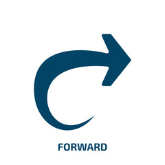 Poster - forward icon from user interface collection. Filled forward, arrow, collection glyph icons isolated on white background. Black vector forward sign, symbol for web design and mobile apps