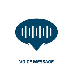 Poster - voice message icon from user interface collection. Filled voice message, voice, message glyph icons isolated on white background. Black vector voice message sign, symbol for web design and mobile apps