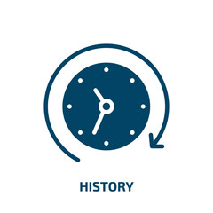 Poster - history icon from user interface collection. Filled history, media, business glyph icons isolated on white background. Black vector history sign, symbol for web design and mobile apps