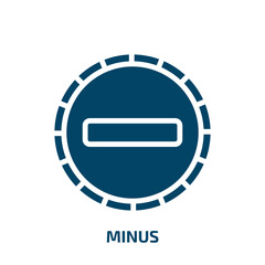 Poster - minus icon from user interface collection. Filled minus, plus, internet glyph icons isolated on white background. Black vector minus sign, symbol for web design and mobile apps