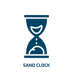 Poster - sand clock icon from user interface collection. Filled sand clock, clock, sand glyph icons isolated on white background. Black vector sand clock sign, symbol for web design and mobile apps