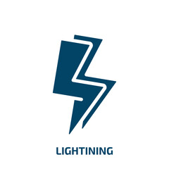 Poster - lightining icon from user interface collection. filled lightining, thunderbolt, thunder glyph icons 