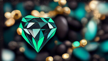 Green Diamond Abstract Background Design 
