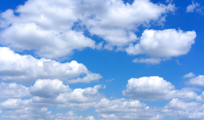 Wall Mural - clear blue sky background with white clouds
