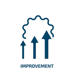 Poster - improvement icon from construction and tools collection. Filled improvement, business, success glyph icons isolated on white background. Black vector improvement sign, symbol for web design and mobile