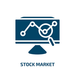 Poster - stock market icon from business and analytics collection. Filled stock market, financial, stock glyph icons isolated on white background. Black vector stock market sign, symbol for web design and