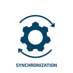Poster - synchronization icon from business collection. Filled synchronization, synchronize, interface glyph icons isolated on white background. Black vector synchronization sign, symbol for web design and