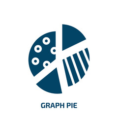Poster - graph pie icon from business and analytics collection. Filled graph pie, pie, graph glyph icons isolated on white background. Black vector graph pie sign, symbol for web design and mobile apps