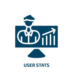 Poster - user stats icon from business and analytics collection. Filled user stats, business, stats glyph icons isolated on white background. Black vector user stats sign, symbol for web design and mobile apps