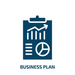 Poster - business plan icon from business and analytics collection. Filled business plan, business, management glyph icons isolated on white background. Black vector business plan sign, symbol for web design