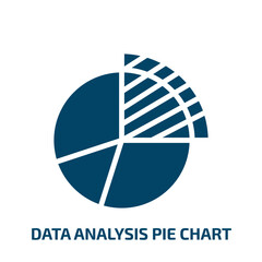 Poster - data analysis pie chart icon from business and analytics collection. Filled data analysis pie chart, data, pie glyph icons isolated on white background. Black vector data analysis pie chart sign,