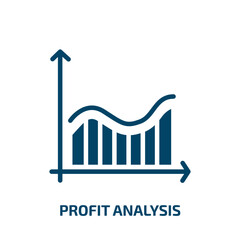 Poster - profit analysis icon from business and analytics collection. Filled profit analysis, analysis, profit glyph icons isolated on white background. Black vector profit analysis sign, symbol for web design