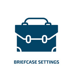 Poster - briefcase settings icon from business collection. Filled briefcase settings, briefcase, office glyph icons isolated on white background. Black vector briefcase settings sign, symbol for web design and