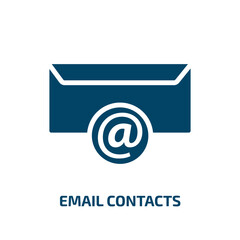 Poster - email contacts icon from business collection. Filled email contacts, contact, communication glyph icons isolated on white background. Black vector email contacts sign, symbol for web design and mobile