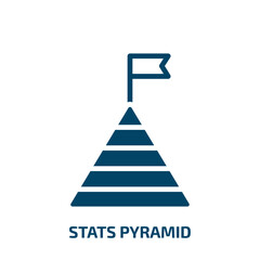 Poster - stats pyramid icon from business collection. Filled stats pyramid, data, bar glyph icons isolated on white background. Black vector stats pyramid sign, symbol for web design and mobile apps