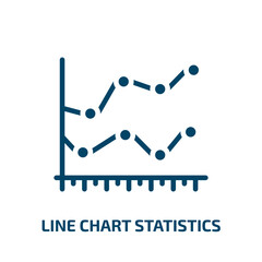 Poster - line chart statistics icon from business collection. Filled line chart statistics, graph, growth glyph icons isolated on white background. Black vector line chart statistics sign, symbol for web