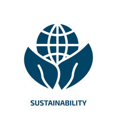 Poster - sustainability icon from ecology collection. Filled sustainability, environmental, renewable glyph icons isolated on white background. Black vector sustainability sign, symbol for web design and