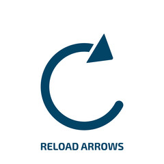 Poster - reload arrows icon from ecology collection. Filled reload arrows, arrow, interface glyph icons isolated on white background. Black vector reload arrows sign, symbol for web design and mobile apps
