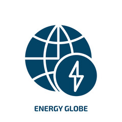 Poster - energy globe icon from ecology collection. Filled energy globe, eco, energy glyph icons isolated on white background. Black vector energy globe sign, symbol for web design and mobile apps