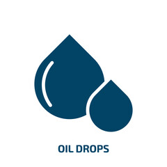 Poster - oil drops icon from ecology collection. Filled oil drops, drop, liquid glyph icons isolated on white background. Black vector oil drops sign, symbol for web design and mobile apps