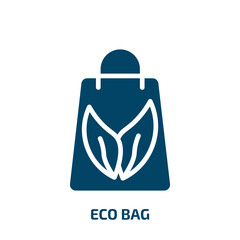 Poster - eco bag icon from ecology collection. Filled eco bag, bag, eco glyph icons isolated on white background. Black vector eco bag sign, symbol for web design and mobile apps