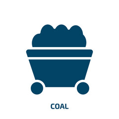Poster - coal icon from ecology collection. Filled coal, energy, industry glyph icons isolated on white background. Black vector coal sign, symbol for web design and mobile apps
