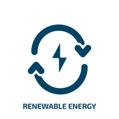 Poster - renewable energy icon from ecology collection. Filled renewable energy, energy, renewable glyph icons isolated on white background. Black vector renewable energy sign, symbol for web design and mobile