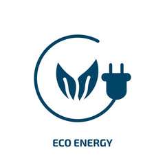 Poster - eco energy icon from ecology collection. Filled eco energy, eco, energy glyph icons isolated on white background. Black vector eco energy sign, symbol for web design and mobile apps