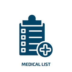 Poster - medical list icon from dentist collection. Filled medical list, medical, form glyph icons isolated on white background. Black vector medical list sign, symbol for web design and mobile apps