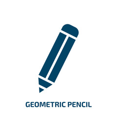 Poster - geometric pencil icon from education collection. Filled geometric pencil, geometric, pencil glyph icons isolated on white background. Black vector geometric pencil sign, symbol for web design and