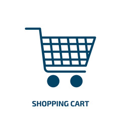 Poster - shopping cart icon from education collection. Filled shopping cart, buy, cart glyph icons isolated on white background. Black vector shopping cart sign, symbol for web design and mobile apps