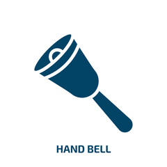 Poster - hand bell icon from education collection. Filled hand bell, bell, button glyph icons isolated on white background. Black vector hand bell sign, symbol for web design and mobile apps