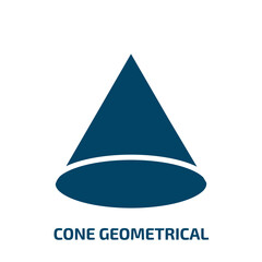 Poster - cone geometrical icon from education collection. Filled cone geometrical, square, geometric glyph icons isolated on white background. Black vector cone geometrical sign, symbol for web design and
