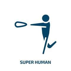 Poster - super human icon from feelings collection. Filled super human, human, super glyph icons isolated on white background. Black vector super human sign, symbol for web design and mobile apps