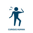 © Farahim - curious human icon from feelings collection. Filled curious human, curious, human glyph icons isolated on white background. Black vector curious human sign, symbol for web design and mobile apps
