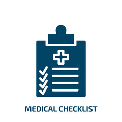 Poster - medical checklist icon from health and medical collection. Filled medical checklist, medical, health glyph icons isolated on white background. Black vector medical checklist sign, symbol for web