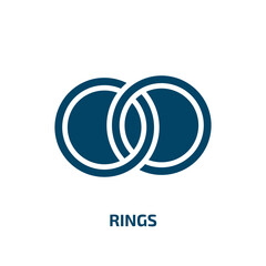 Poster - rings icon from health and medical collection. Filled rings, ring, love glyph icons isolated on white background. Black vector rings sign, symbol for web design and mobile apps